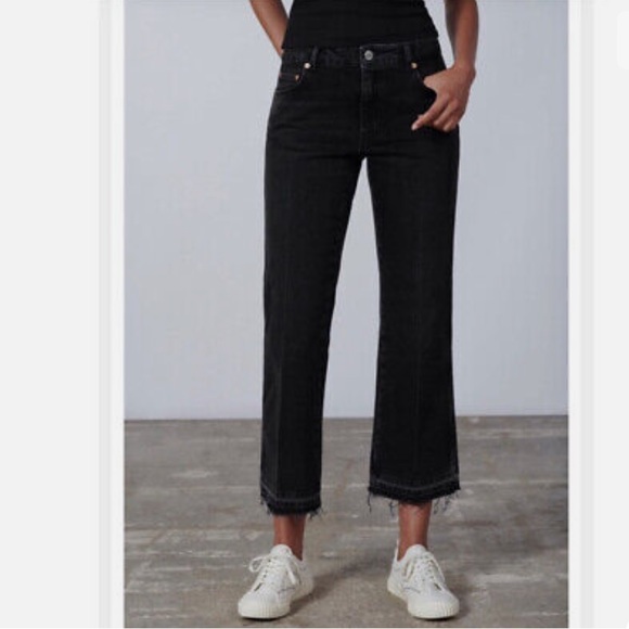 Zara Jeans Nwt Zara Ness Cropped Flare In Astra Black Size 2 Poshmark